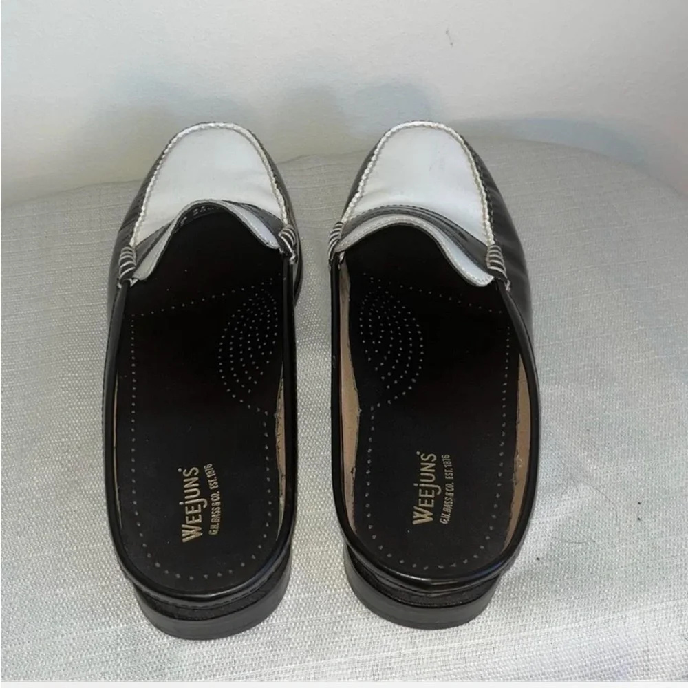Black and White Spats Loafers Wynn Mules Weejuns by GH Bass - 9.5 - Picture 6 of 8